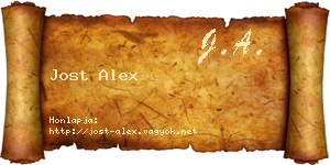 Jost Alex névjegykártya